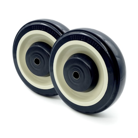 Service Caster 5'' Polyurethane Shopping Cart Wheels, 2PK SCC-SCPPUDB514-516-2